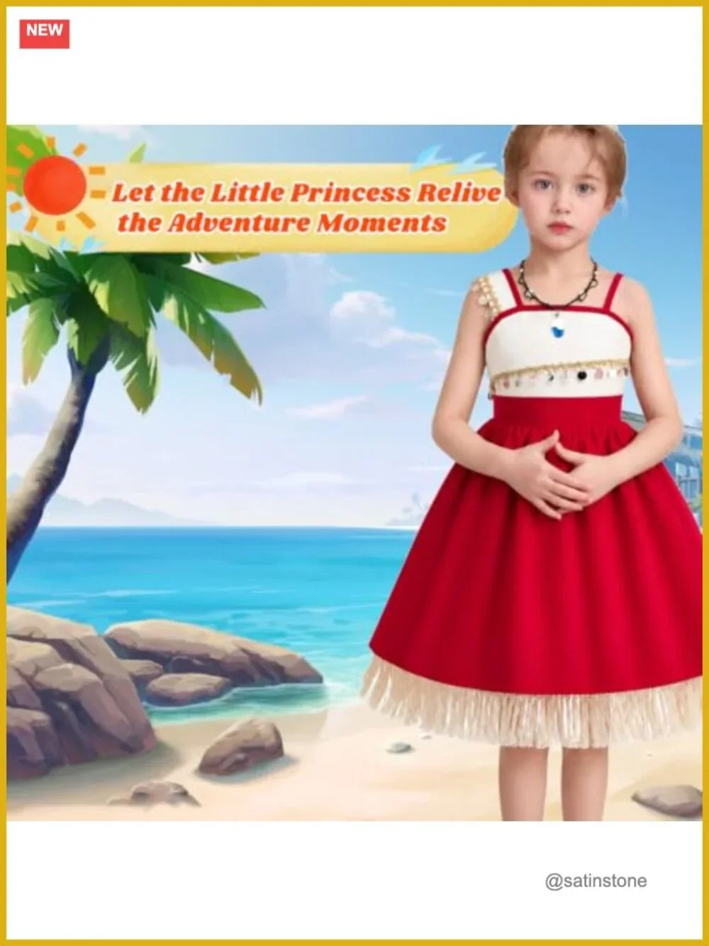 Girls Princess Costume Dress Set with Crown and Necklace, Kids Halloween Dress